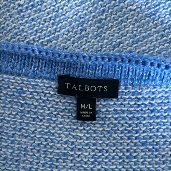 Talbots blue knit wrap M/L 41% cotton - Picture 2 of 7